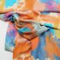 Preview: Viskose abstraktes Muster - orange blau pink - watercolour